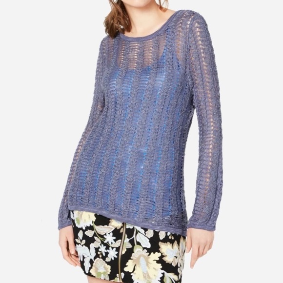 🌸New🌸 XL Open Knit Jewel Neck Sweater INC NWT - Picture 1 of 6